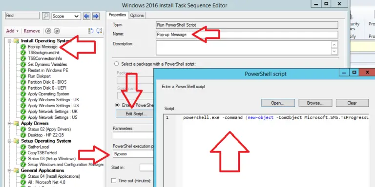 How To Display Custom Pop-up Message Box In SCCM Task Sequence