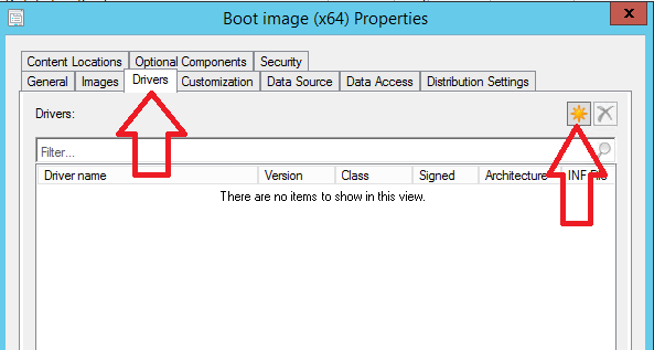 boot image driver properties