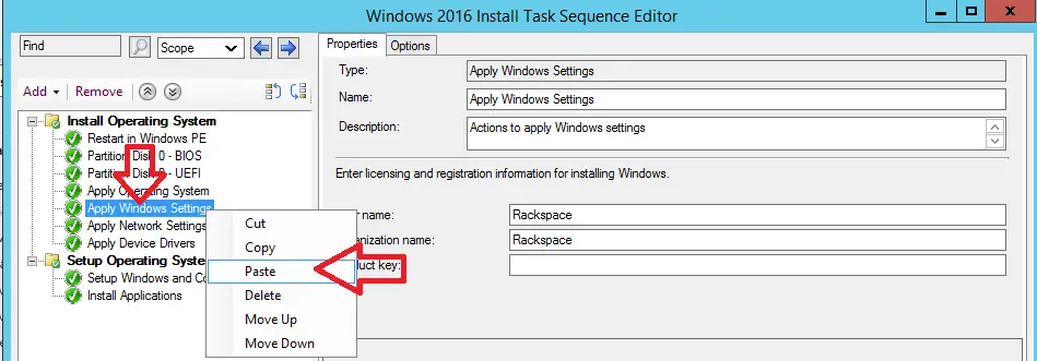 duplicate steps in sccm task sequence