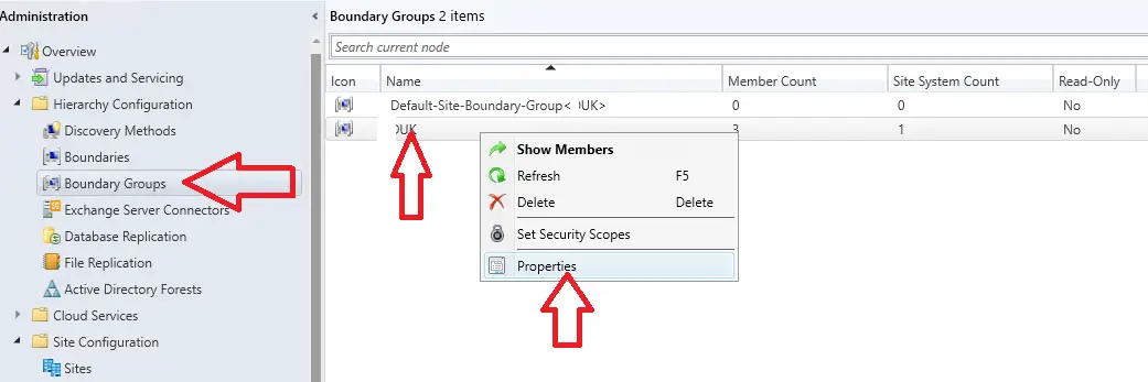 enable peer cache boundary group