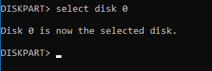 select disk 0