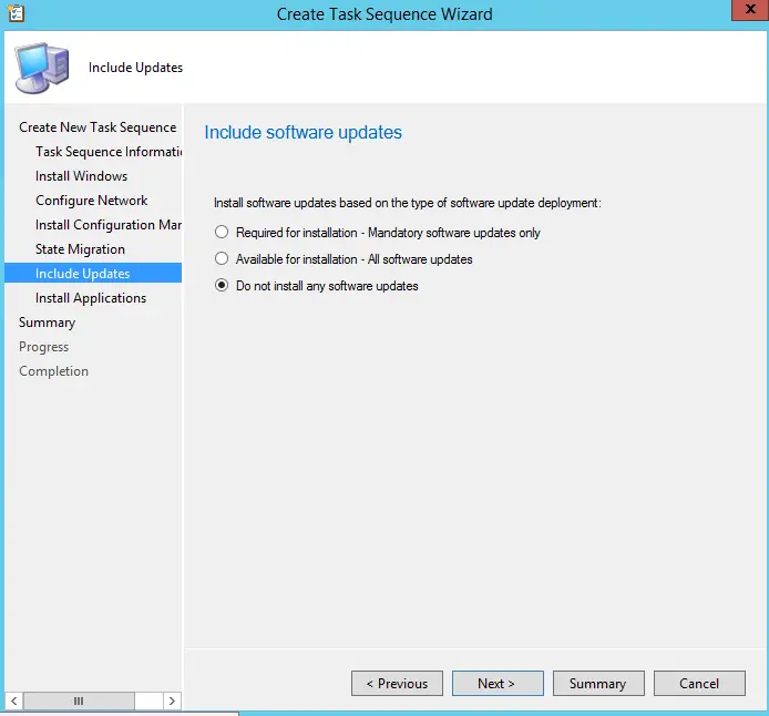 task sequence software updates