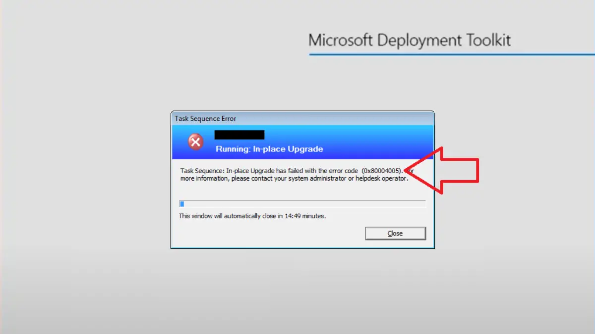 CSO アカウント Failed To Run Task Sequence Error 0x80004005 {Resolved}