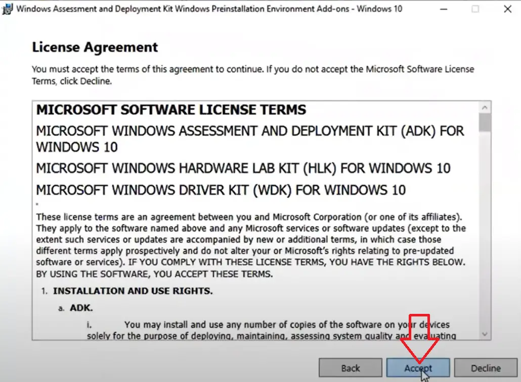 license agreement winpe