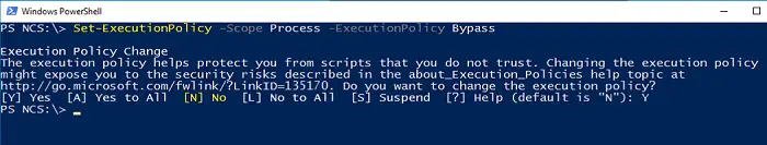 set execution policy in powershell