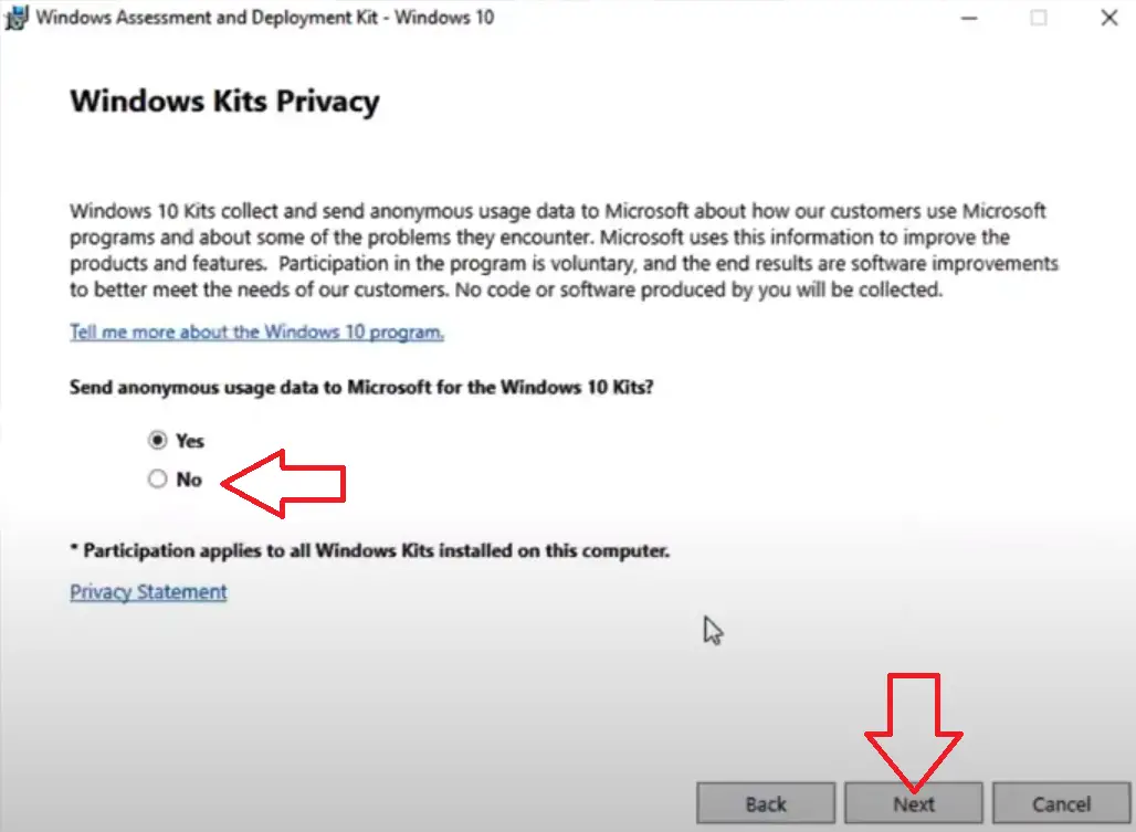 windows adk kit privacy