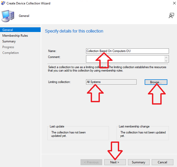 create device collection wizard